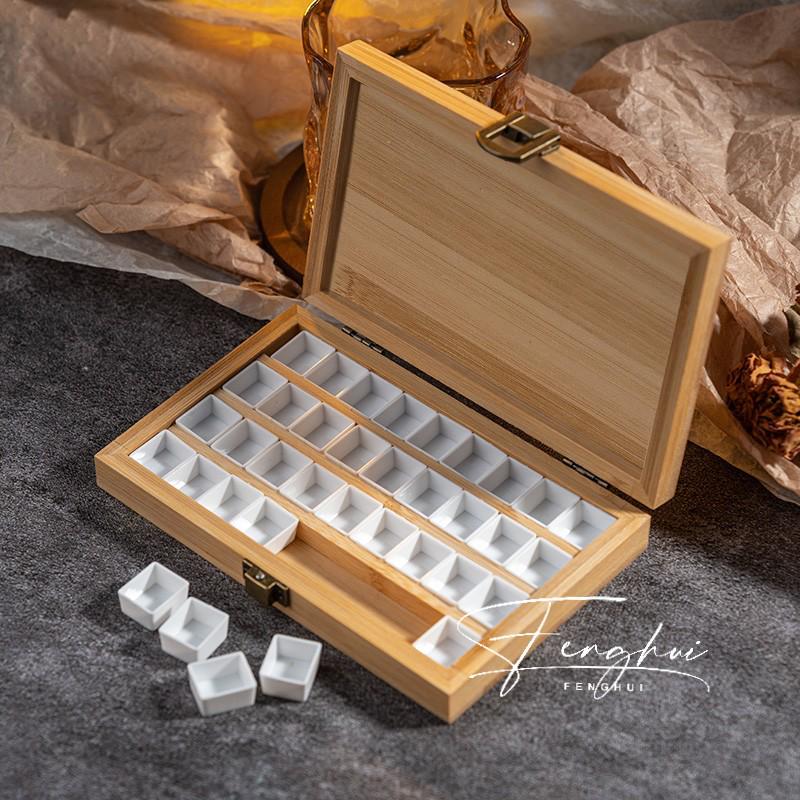 36-Grid Nail Art & Watercolor Mixing Palette Box
