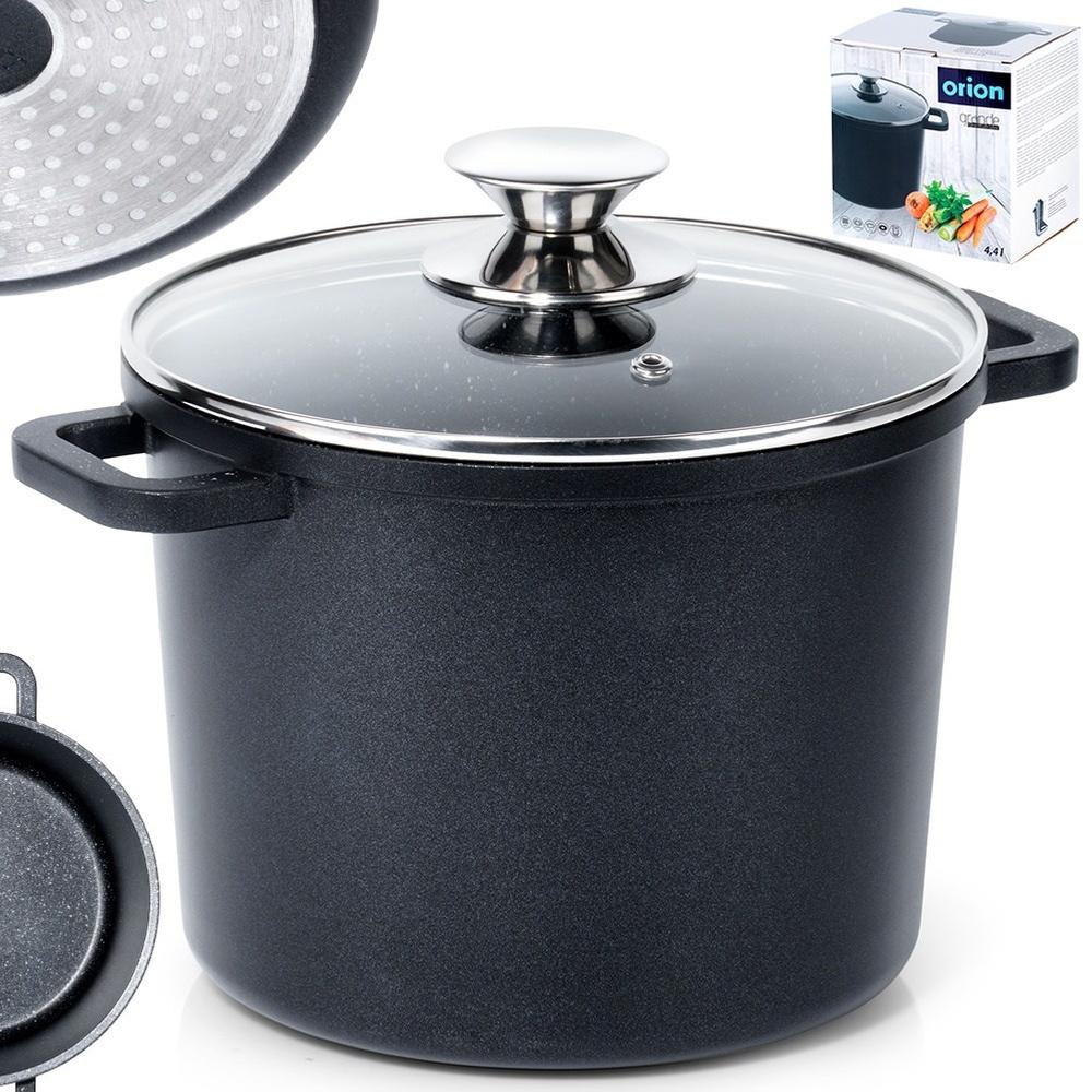 Granite High Pot with Glass Lid 4.2L 21cm