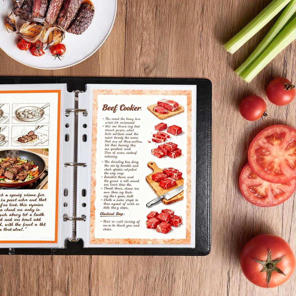 30 Pack 60 Pockets 5.5x8.5” Sheet Protector Sleeves for 6 Ring A5 Binder, A5 Mini 3 Ring Binder, Ultra-Clear Playbill Holder Sleeves, Double-Sided,