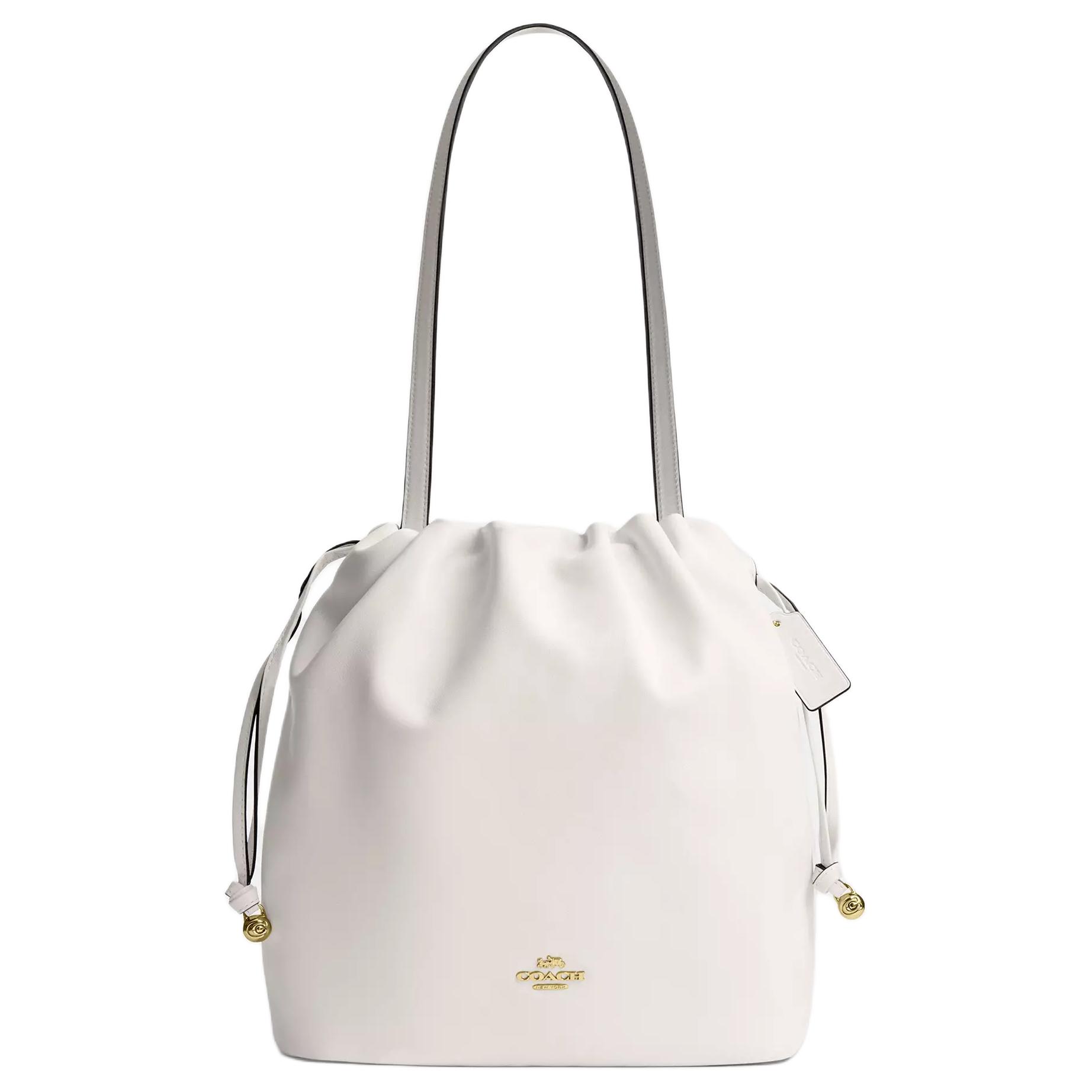 

Coach Faye 28 Logo Drawstring Closure Epi Leather Tote Shoulder Bag Large Women Bags Chalk-White CV947-IMCHK Basic Set (Bag+Dust Bag)