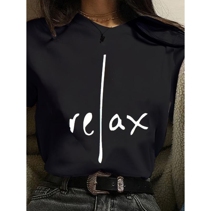 European Size Casual Short-Sleeve T-Shirt for Women with a Relaxed Fit