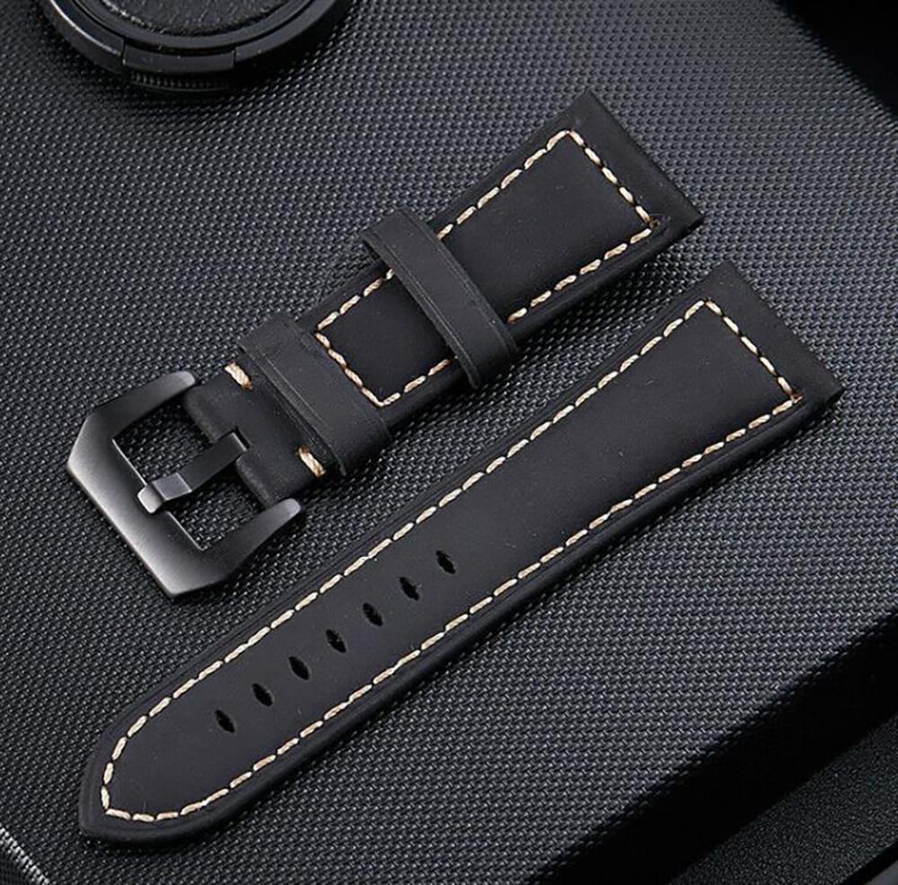 Premium leather Watch Band for Men Women 22mm 24mm 26mm Crazy-Horse leather Watch Strap Replacement Belt bracelet