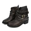 New Style Shoes, Retro Boots, Women's Round-toed, Thick-heeled Rivet Ankle Boots, Women's Shoes