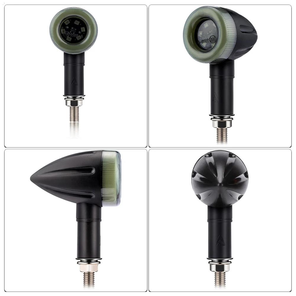 1PC Motorcycle Turn Signal Lights Flowing Turn Signal Lights LED Turn Signal Warning Indicators Blinker Amber Light Scooter