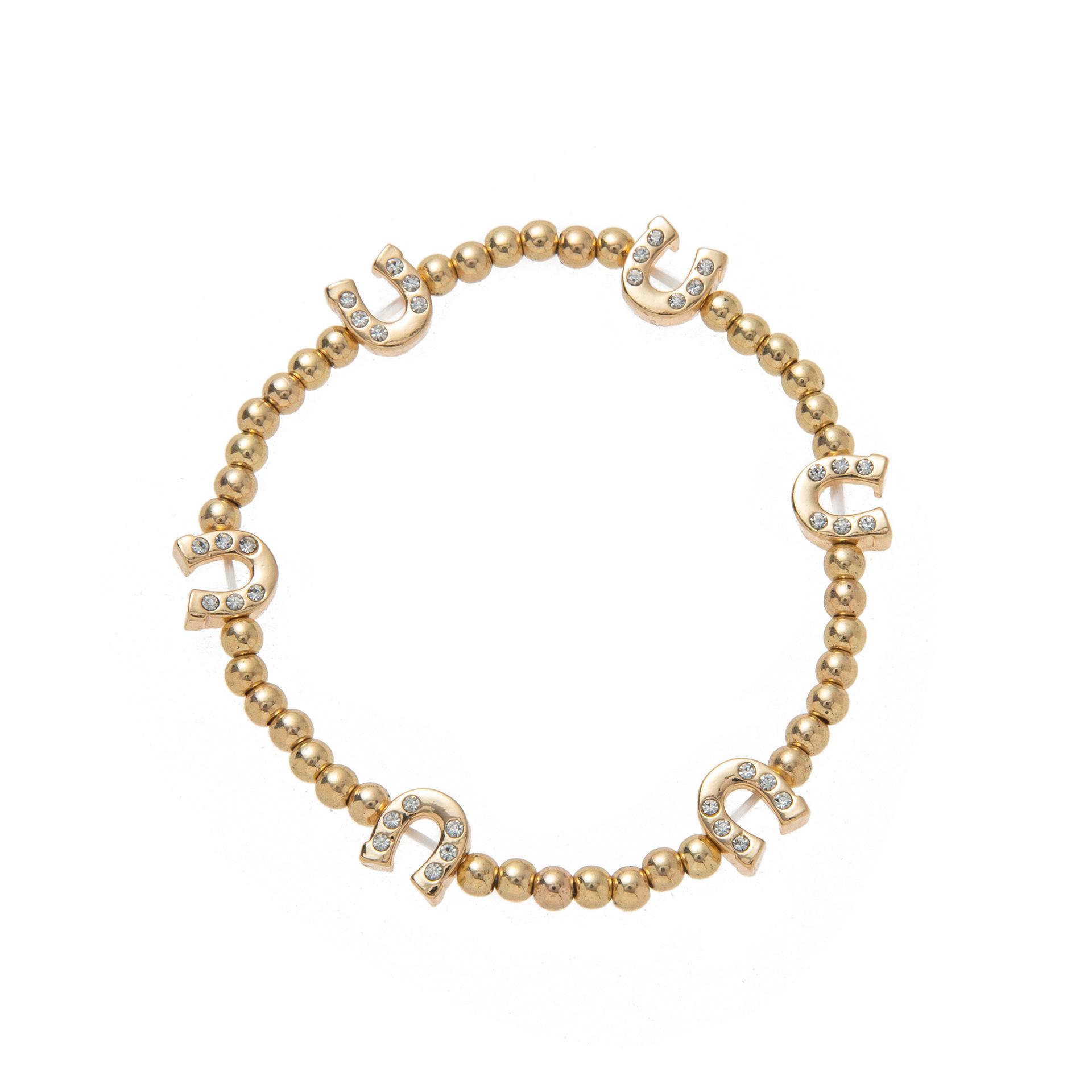 Elastic Rope Full Of Diamonds Zircon Smiley Face Flower Stars Palm Beaded Chain Fashionable Cute Retractable Bracelet