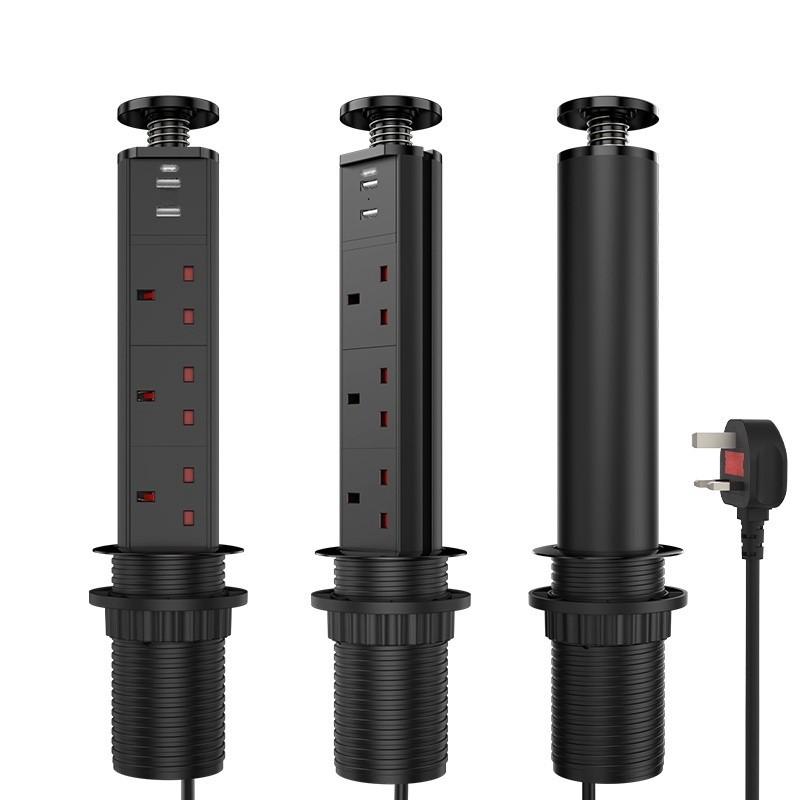 Multi Functional Concealed Electrical Plug Office Desktop Pop up Power Socket Intelligent Lifting Invisible USB Socket