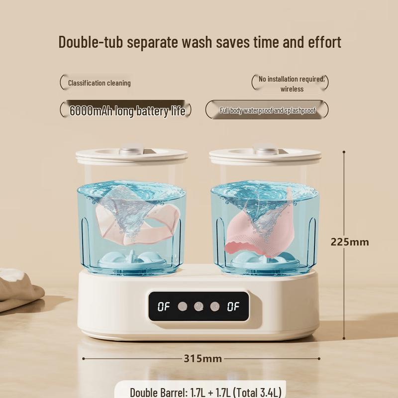 ZISIZ Wireless Mini Washer for Delicates