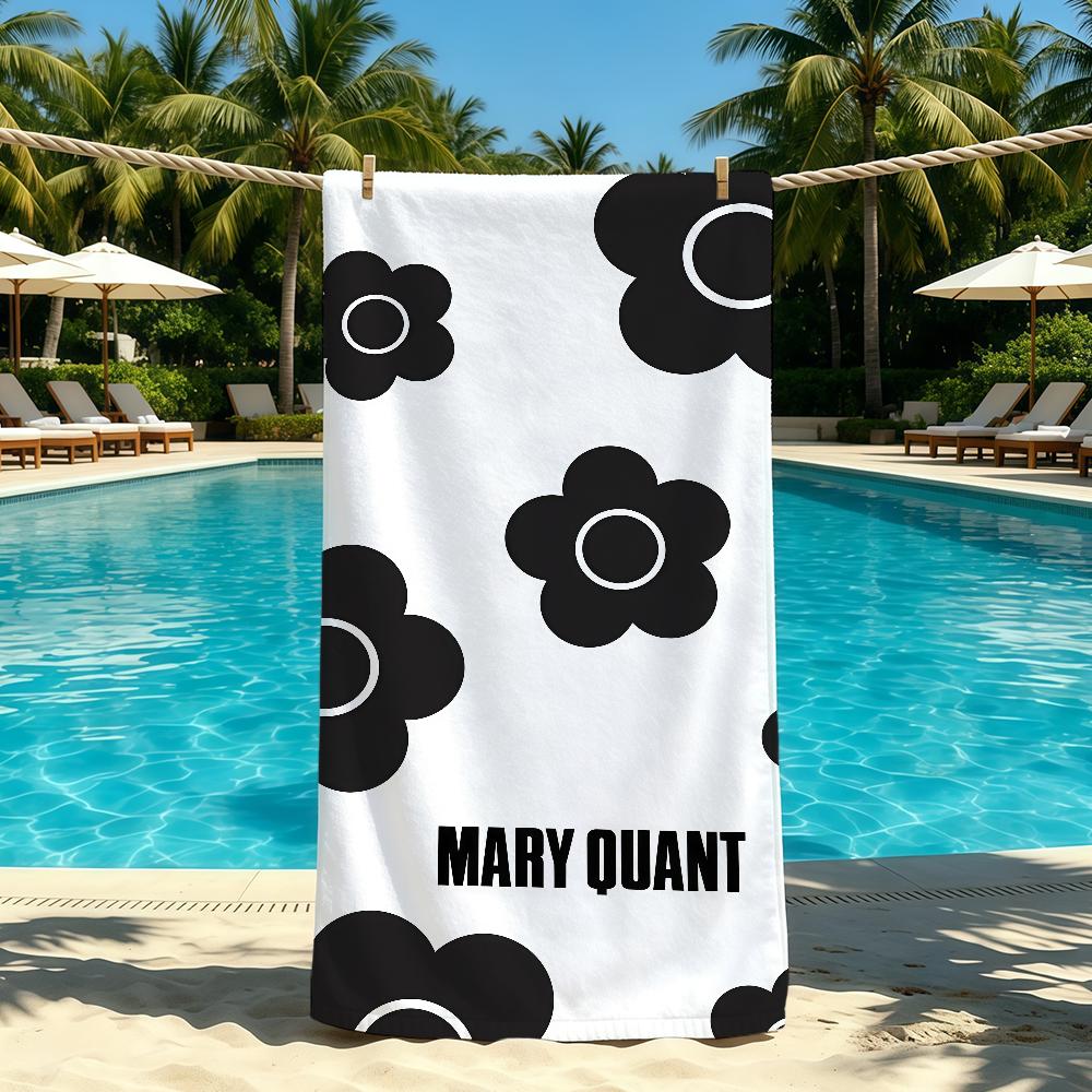M-Mary Q-Quant Fashion Logo Towel For Outdoor Camping Beach Towel Super Absorbent Quick-Drying Summer Towel