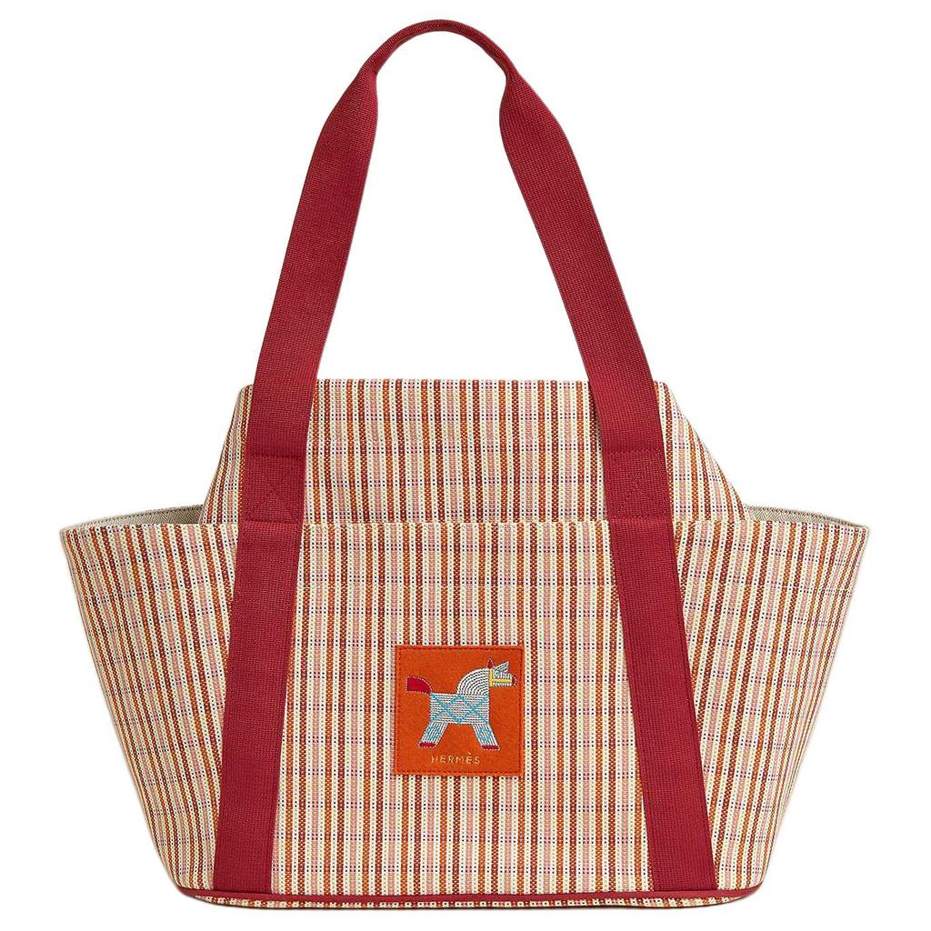 Hermes 88 Animal Weave Embroidery Cotton Baby Bag Women Handbags Orange H104023MV02