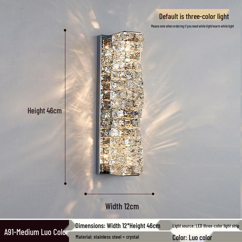 Elegant Crystal Wall Lamp: Minimalist Design for Bedrooms, Living Rooms, Stairs, and Hallways