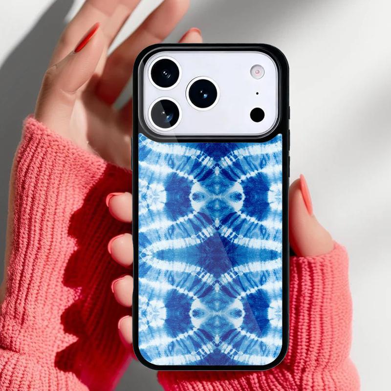 Blaues Tie-Dye Handyhülle für iPhone 17 16 15 14 13 Pro Max Rückabdeckung für 12 11 Pro Hülle