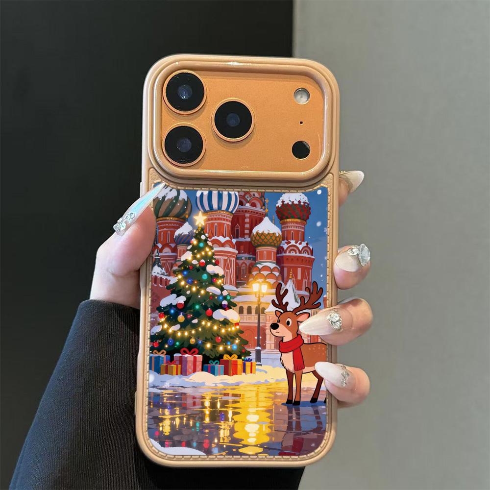 Moscow Castle Christmas Deer Phone Case For iPhone 17 17Air 15 14 13 12 11 16 Pro Max Shockproof Silicone Soft Back Cover Funda