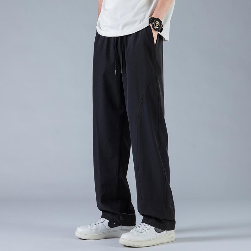

Ice silk pants men s summer cool quick-drying straight casual pants men s youth loose breathable thin sports trousers M