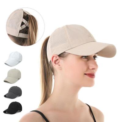Women's Casual Ponytail Punching Mesh Ball Cap