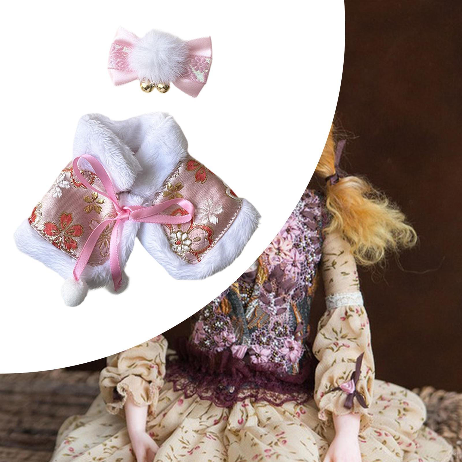 

Плюшевая кукла в старинном стиле, шаль, накидка, сделай сам, реквизит для фотосъемки, модная привлекающая внимание накидка, одежда, костюм розовый