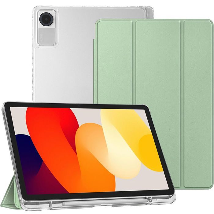Coque de Protection - BOOLING - Xiaomi Redmi Pad SE 11" - Vert - Coins Renforcés - Porte-Stylet