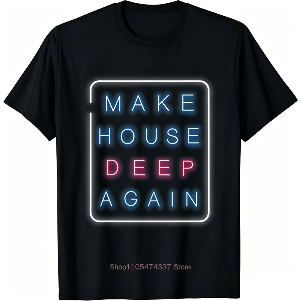 Deep House Musik Kunst Minimalistisches Design Für Dj Raver Edm T-Shirt Individuell Bedruckte Grafik-T-Shirts Vintage T-Shirt Camisas