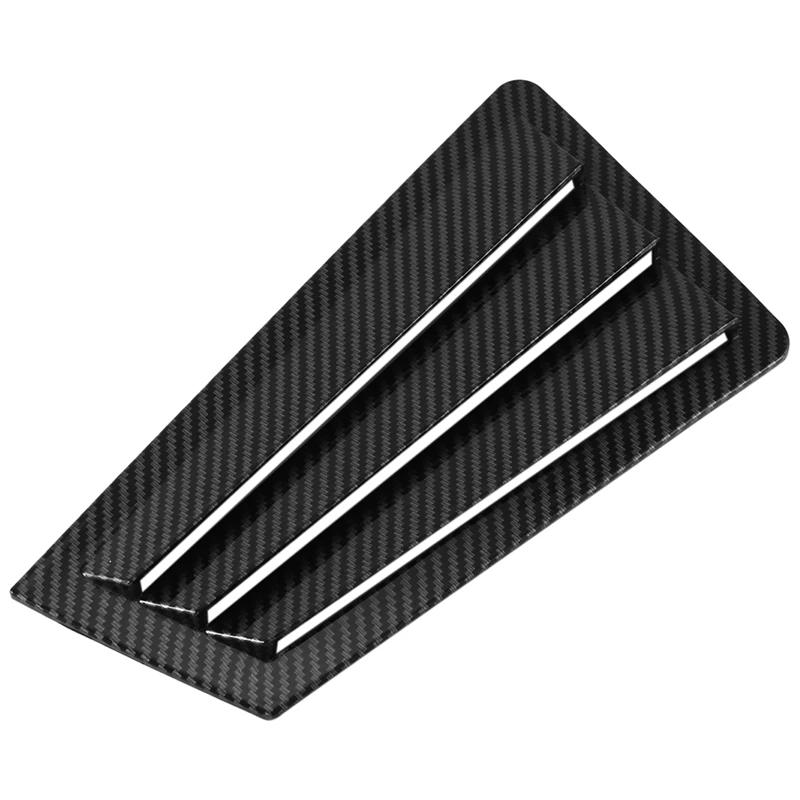 For Mazda 3 Sedan 2003-2008 Car Rear Louver Window Side Shutter Cover Trim Sticker Vent Scoop ABS Carbon Fiber Style Gloss Black