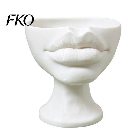 Creative Home Tabletop Decor 3D Printed Lip-Shaped Flower Pot, Artistic Sculptural Planter with Matte Finish, Modern Art Ornament Multifunctional