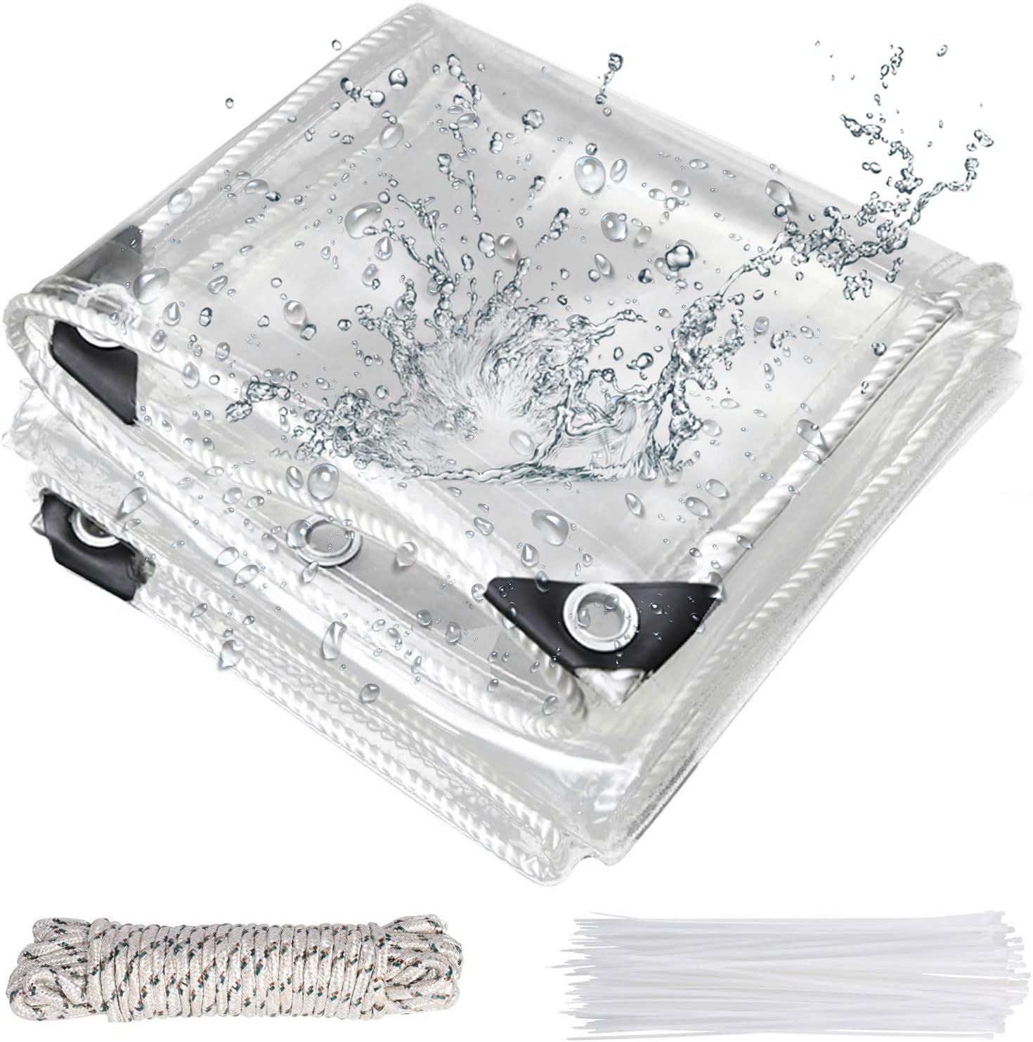 250 g/m² PVC Clear Tarpaulin, Transparent
