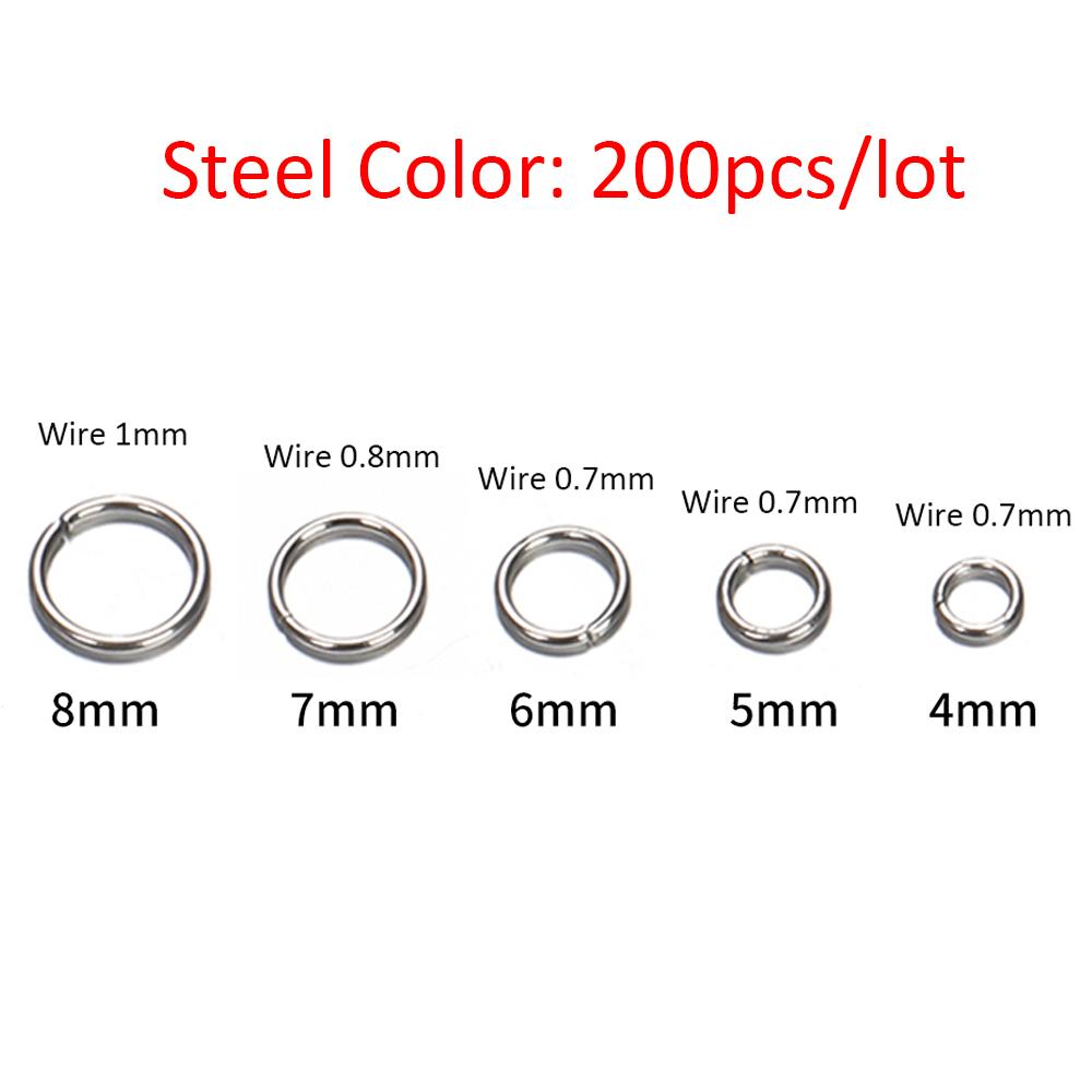 100-200pcs 4-10mm Stainless Steel Split Rings Open Jump Rings Connectors For Jewelry Making DIY Components Findings