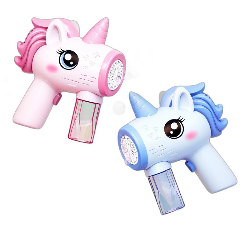 Unicorn Electric Bubble Maker: Kids' Automatic Light-Up Bubble Gun Gift