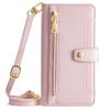 For Samsung Galaxy S24 Case Magnetic Drop-proof Cover Leather Stand Cover with 2 Straps