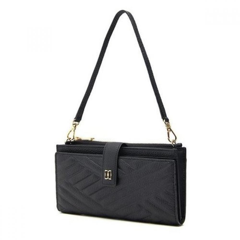 

Daks Black Embossed Leather Gold Dd Wallet Bag Multi Device Dcwa2e215bk Single option