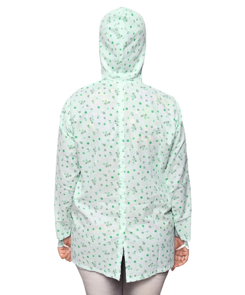 Goodluck Women's Cotton Mid Thigh Sun Protection Summer Coat/Mask Suncoat (Driving Court) (38) Multicolour