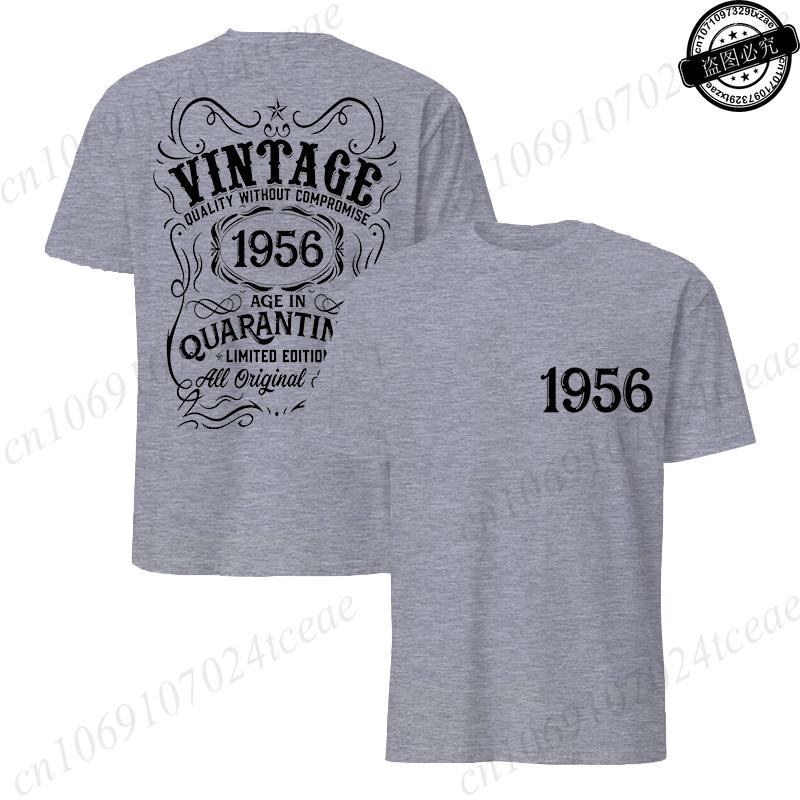 Mens Tshirt Vintage 1956 Age in Quarantined Limited Edition All Original Birthday Print Funny Male Tops Summer Casual Tshirt S