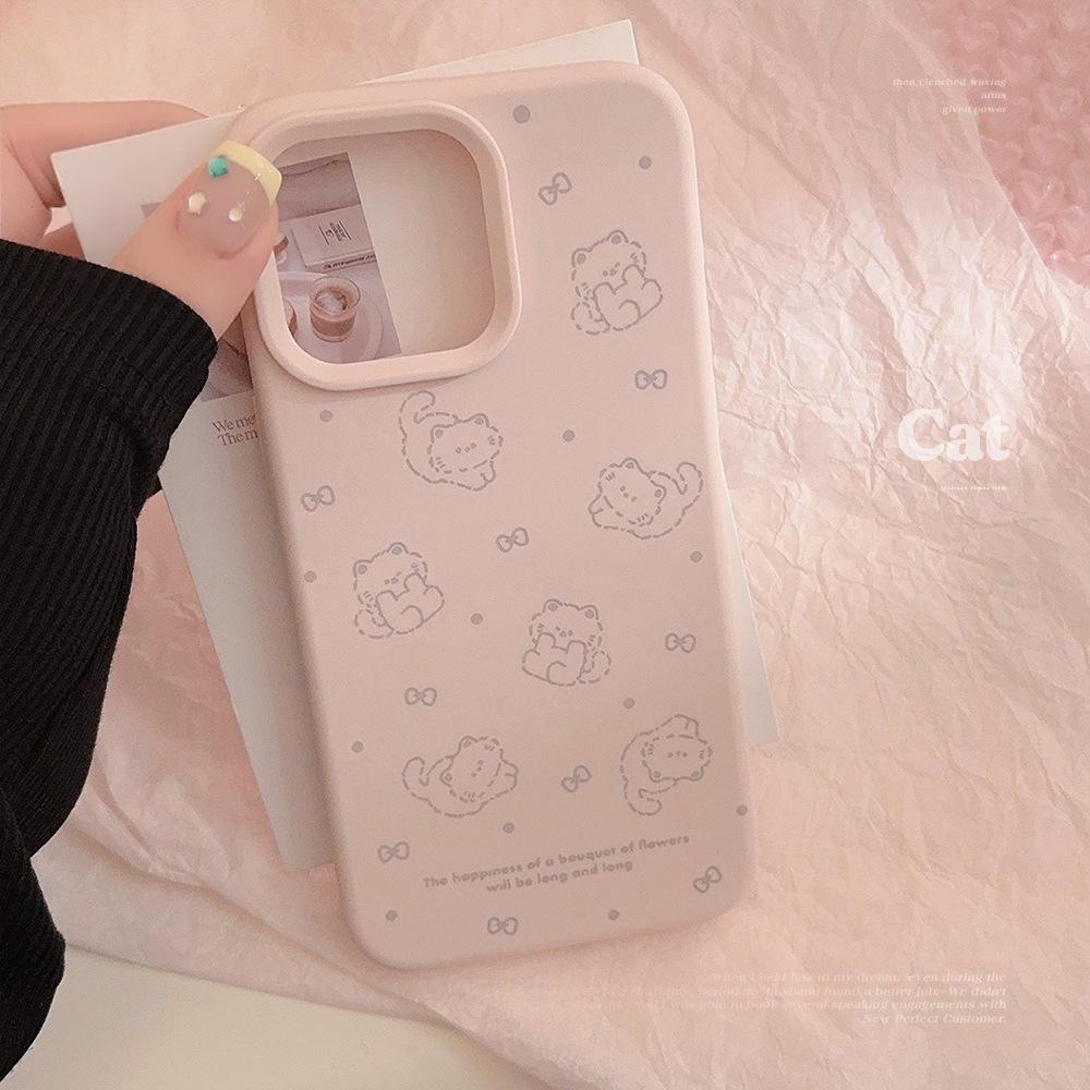 Soft and Cute Cat Iphone16 Apple 17 Mobile Phone Case Cute Ins Style 13 Suitable for 15pro Max12 Soft