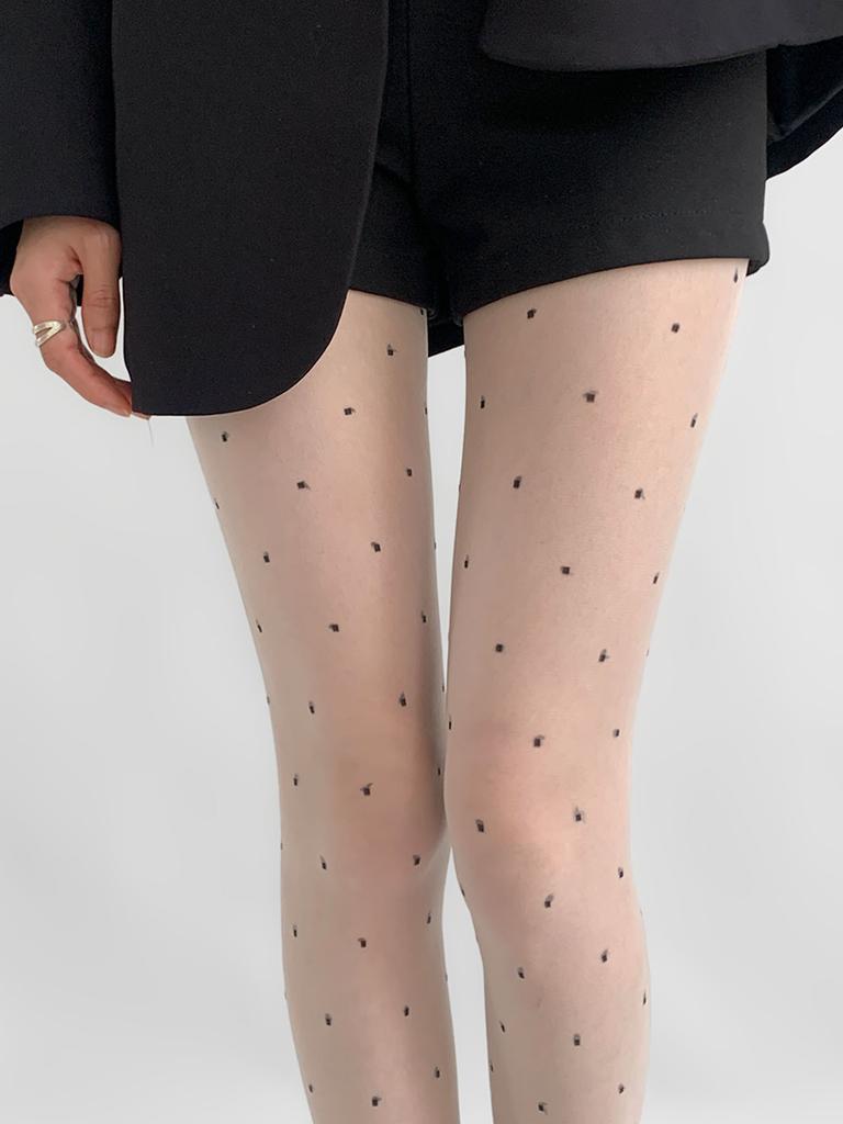 Polka Dot Stockings Children Anti-Hook Silk Skin-Penetrating Pantyhose Micro-Pressure Pantyhose Thin Legs Long Leggings Spice Girl Black Silk