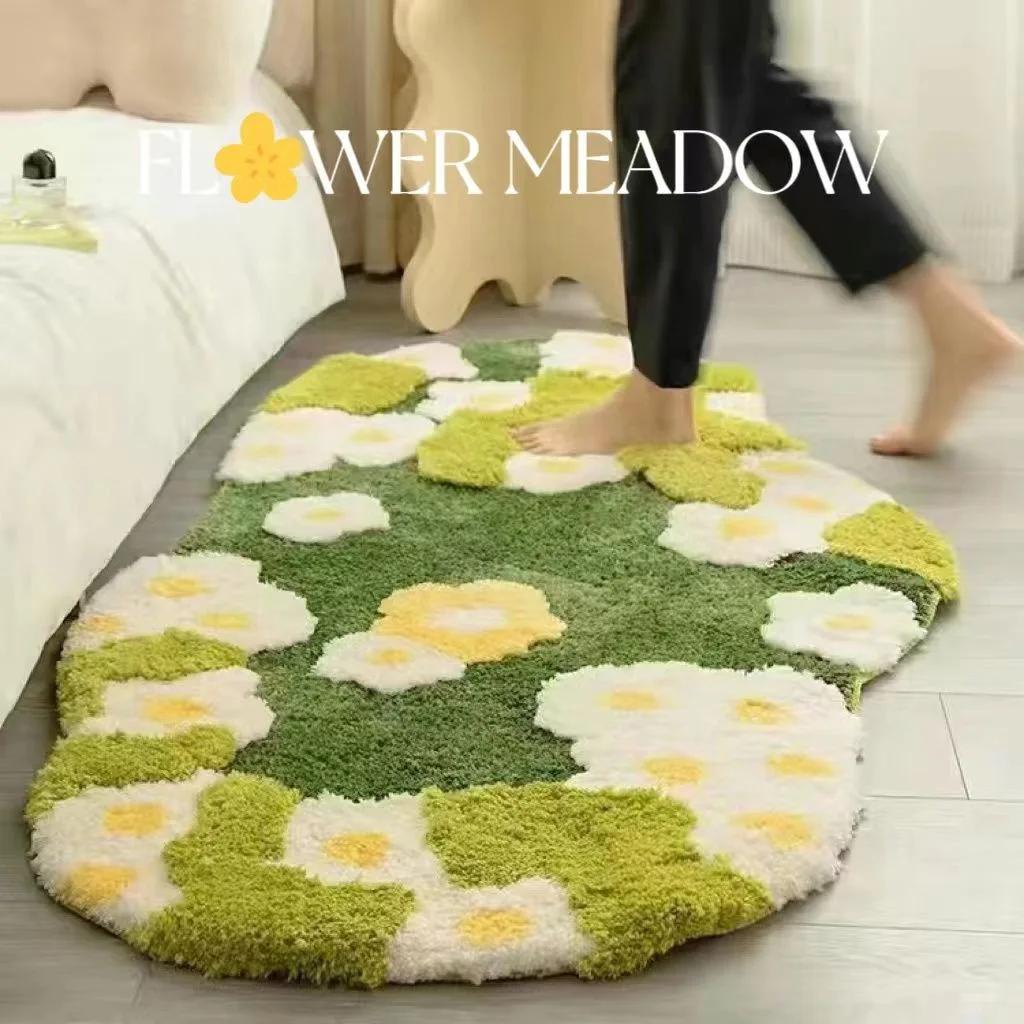 Shaped Rugs Bedside Carpet Cream Wind