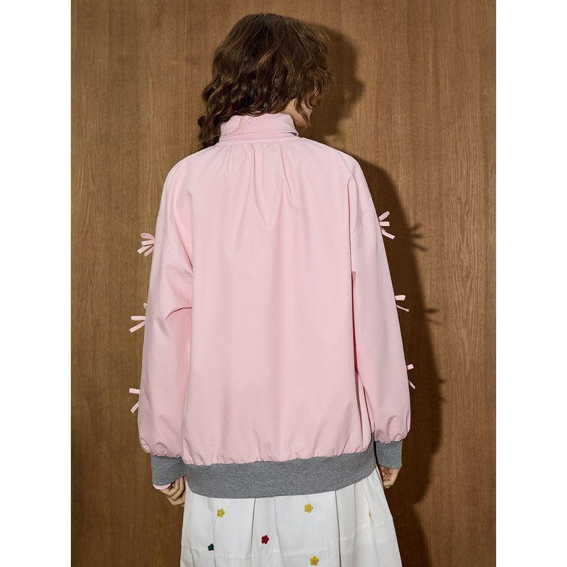 Coolhut2025 Autum Women's Fashionable Casual Versatile Loose Slimming Baseball Jacket Girl Pink Jacket