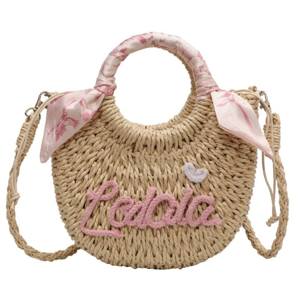 

INS Trendy Scarf Handbag Basket Shoulder Bag Fashion Letter Tote Bag