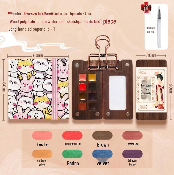 Feile Mini Travel Watercolor Set - Portable Solid Palette for Bird Painting