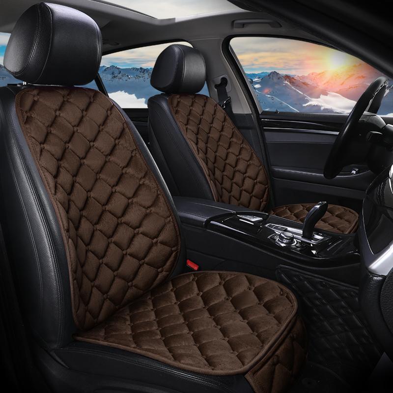 Thickened Fuzzy Automotive Seat Cushion And Backrest 3-Piece Set Single Seat Cushion With Thermal Cotton, No Binding, Office C