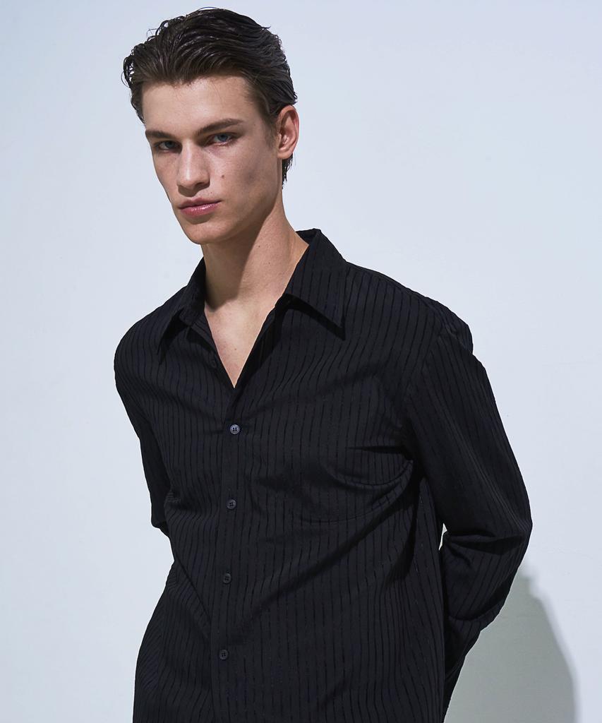 Pekeu Pinstripe Shirt (Black)