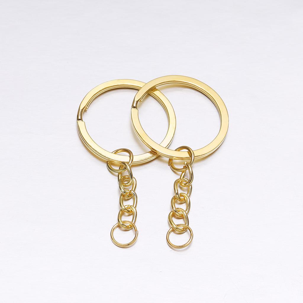 10Pcs Key Ring Key Chain Rhodium Antique Bronze Gold Color 60mm Long Round Split Keychain Keyrings Jewelry Making Bulk Wholesale