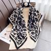 Luxury 90*90Cm Square Scarf For Women Elegant Ladies Hijab Leopard Neckerchief Soft Stain Imitation Silk Scarves Length Shawl