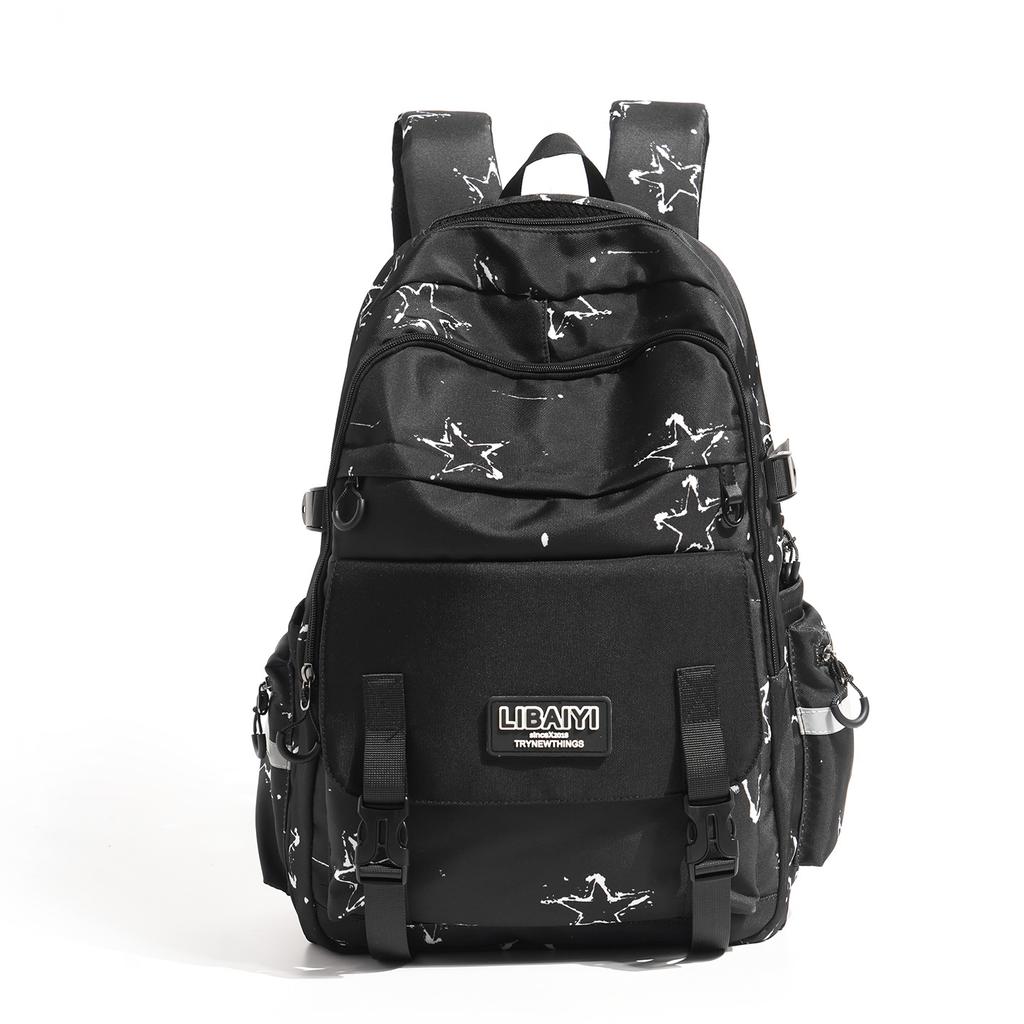 Schoolbag Junior high school student schoolbag female Korean version star printing high school student backpack large capacity casual simple 