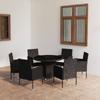 Day and Night - Day and Night Garden Dining Set 7 Pieces Black Synthetic Rattan