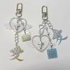 Modern Heart Phone Chain Pendant Cross Angel Wings Keychain Charm Pendant For  Enthusiasts