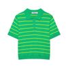 Spring 2026 European & American Women's Lapel Striped Short-Sleeve Knitwear