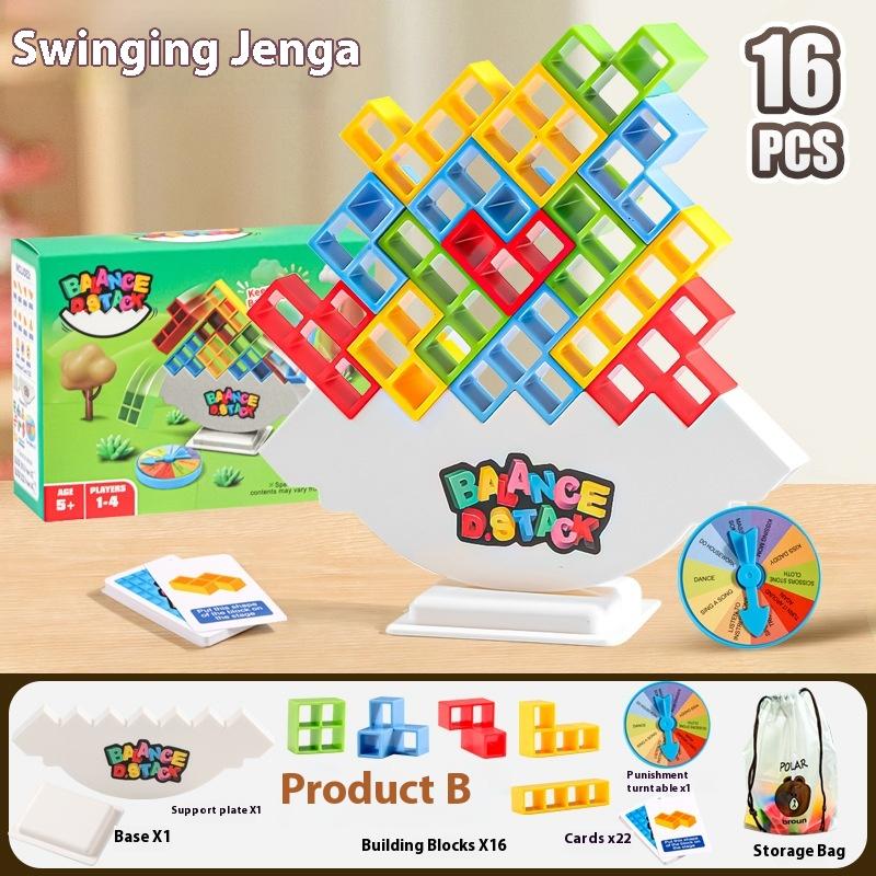 

1 Set Puzzle Board Assembly Bricks Educational Toys Tetra Tower Balance Game Stacking Building Blocks For Children 16PCS