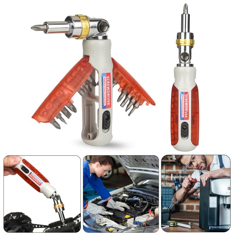 Professional 14 in 1 Ratchet Screwdriver Set, with Precise Interchangeable Bit Suitable for Household Maintenance Tasks