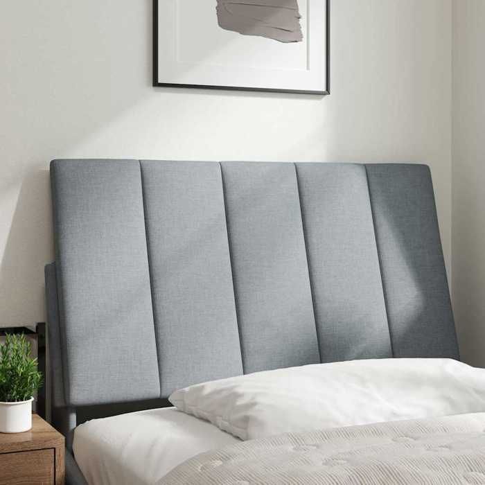 VidaXL Coussin de tête de lit gris clair 90 cm tissu 4019142