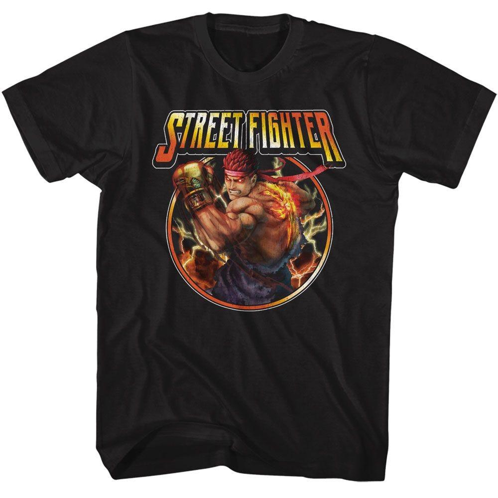 Street Fighter Lightning Ryu Black Gaming Shirt M