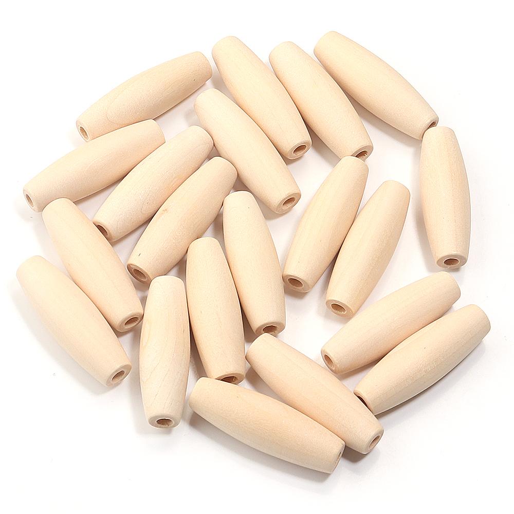20-200Pcs Natural Oval Wooden Beads Large Hole Prayer Long Wood Bead Loose Spacer Beads For Bracelet Charms DIY Jewelry Findings