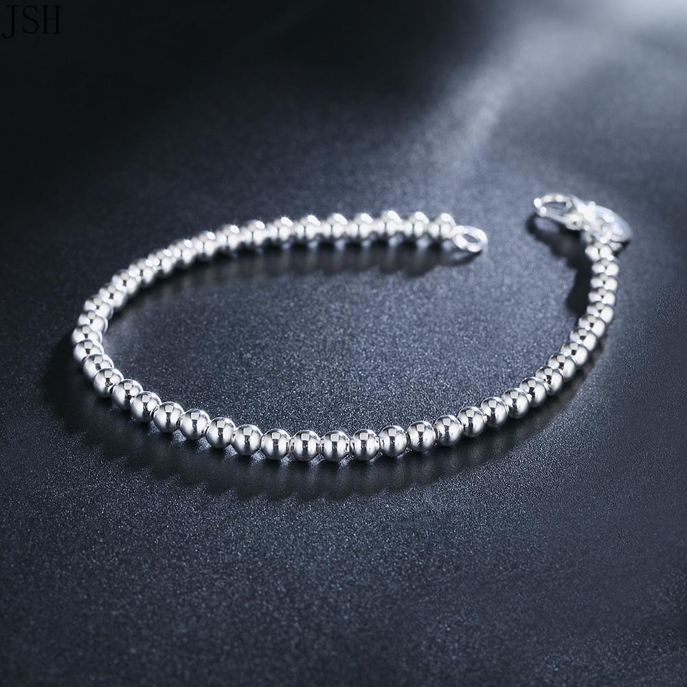 Für Frauen Kupfer 4mm Perle Goldfarbene Kette Armband Niedlich Hochzeit Dame Mode Anhänger Schmuck Geburtstagsgeschenk